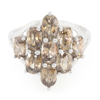 Bague en argent et Zircon cannelle