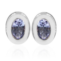 Boucles d'oreilles en argent et Tanzanite non chauffée