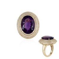 Bague en or et Améthyste de Zambie (de Melo)