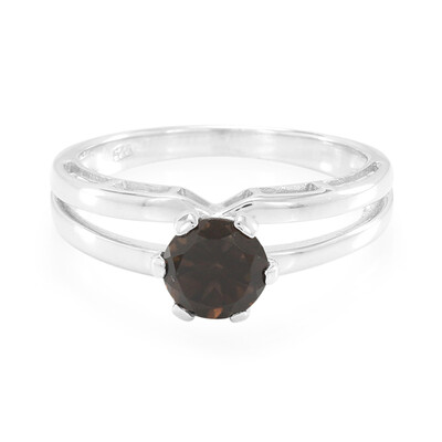 Bague en argent et Quartz fumé
