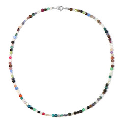 Collier en argent et Obsidienne dorée