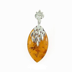 Pendentif en argent et Ambre baltique