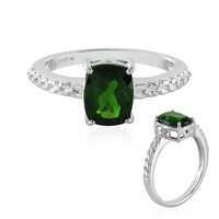 Bague en argent et Diopside de Russie