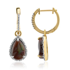 Boucles d'oreilles en or et Agate de Feu
