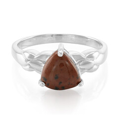 Bague en argent et Obsidienne acajou