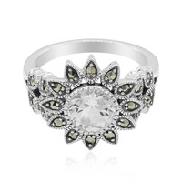 Bague en argent et Topaze blanche