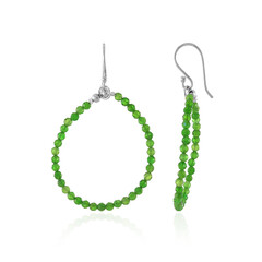 Boucles d'oreilles en argent et Diopside de Russie