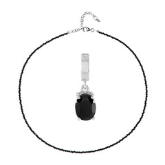 Parure en argent et Spinelle noir