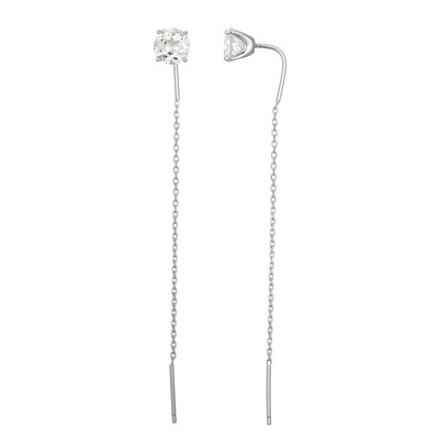 Boucles d'oreilles en argent et Topaze blanche