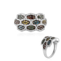 Bague en argent et Diamant bleu I3