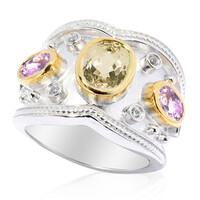 Bague en argent et Kunzite jaune canari (Dallas Prince Designs)