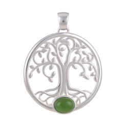 Pendentif en argent et Néphrite