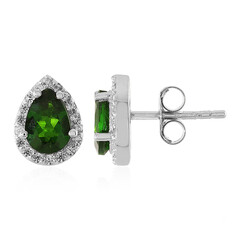 Boucles d'oreilles en argent et Diopside de Russie