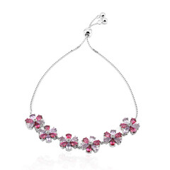 Bracelet en argent et Topaze rose