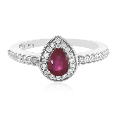 Bague en argent et Rubis de Madagascar