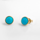 Boucles d'oreilles en or et Turquoise Sleeping Beauty