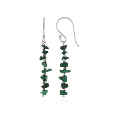 Boucles d'oreilles en argent et Malachite