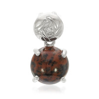 Pendentif en argent et Obsidienne acajou