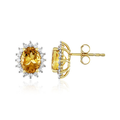 Boucles d'oreilles en argent et Citrine