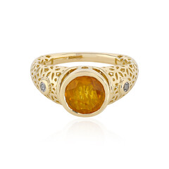 Bague en or et Saphir jaune de Madagascar (Ornaments by de Melo)