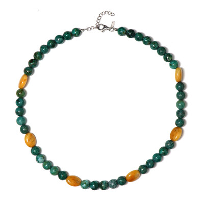 Collier en argent et Agate jaune