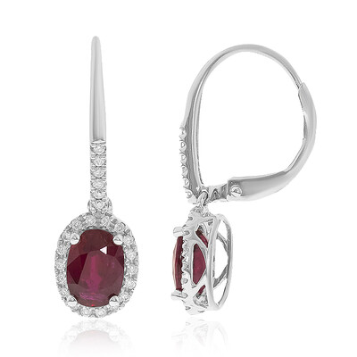 Boucles d'oreilles en or et Rubis AAA du Mozambique (CIRARI)