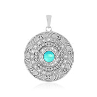 Pendentif en argent et Opale bleue d'Éthiopie