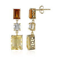 Boucles d'oreilles en argent et Citrine