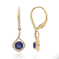 Boucles d'oreilles en or et Saphir de Ceylan