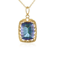 Collier en argent et Quartz mystique bleu