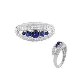 Bague en argent et Saphir bleu