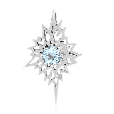 Pendentif en argent et Topaze bleu ciel (MONOSONO COLLECTION)