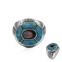 Bague en argent et Turquoise bleue de Mohavie (Art of Nature)