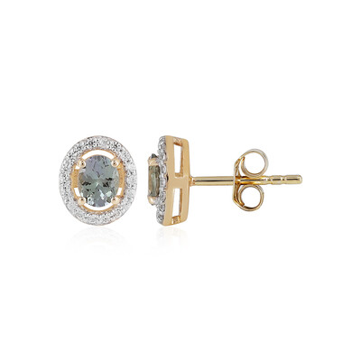 Boucles d'oreilles en or et Tanzanite verte