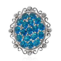 Bague en argent et Apatite bleu néon (Dallas Prince Designs)