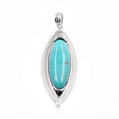 Pendentif en argent et Turquoise de la Mine 8 (Anne Bever)