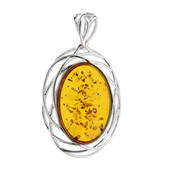 Pendentif en argent et Ambre baltique