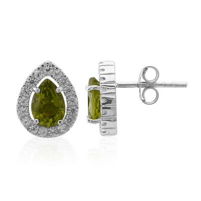 Boucles d'oreilles en argent et Péridot de Birmanie