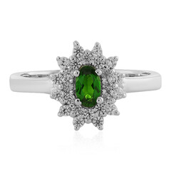 Bague en argent et Diopside de Russie