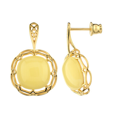 Boucles d'oreilles en argent et Ambre laiteux de la Baltique (dagen)