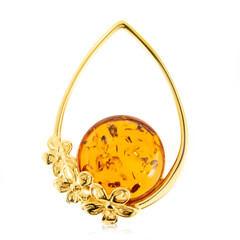 Pendentif en argent et Ambre baltique