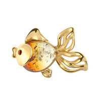 Pendentif en argent et Ambre de la Baltique Lever du soleil