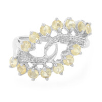 Bague en argent et Pierre soleil lunaire