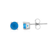 Boucles d'oreilles en argent et Apatite bleu néon