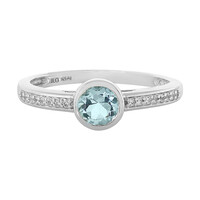 Bague en argent et Topaze bleu ciel