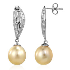 Boucles d'oreilles en argent et Perle dorée des mers du Sud Kabira (TPC)