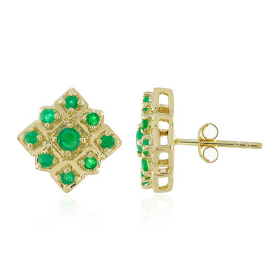 Boucles d'oreilles en or et Emeraude du Brésil (Adela Gold)