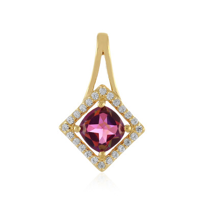Pendentif en argent et Topaze mystique pourpre