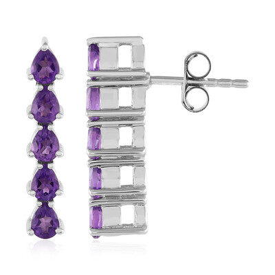 Boucles d'oreilles en argent et Améthyste de Zambie