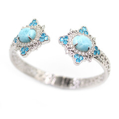 Bracelet en argent et Larimar (Dallas Prince Designs)